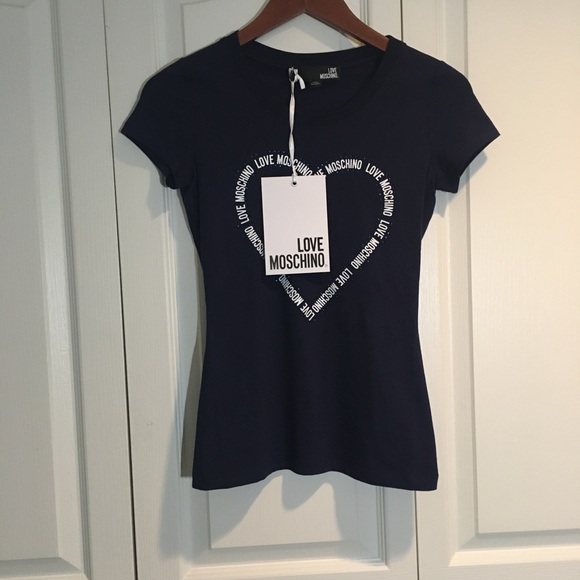 NWT Love Moschino navy women’s T-shirt size US 2 - Picture 8 of 9